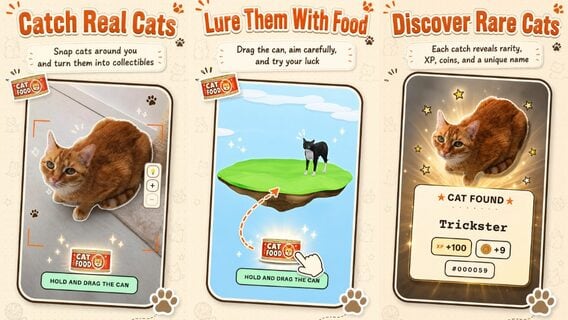 CatchCat lleva la colección de gatos callejeros a la pantalla del teléfono